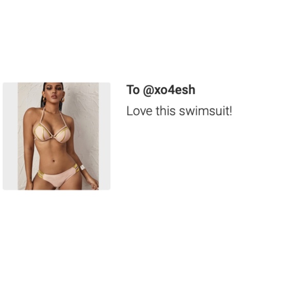 Strappy Light Pink and Gold Swimsuit - Picture 6 of 6